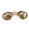 Citrine crystal stud earrings - oval
