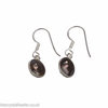 Smokey quartz earrings - smoky quartz oval faceted earrings (J18)