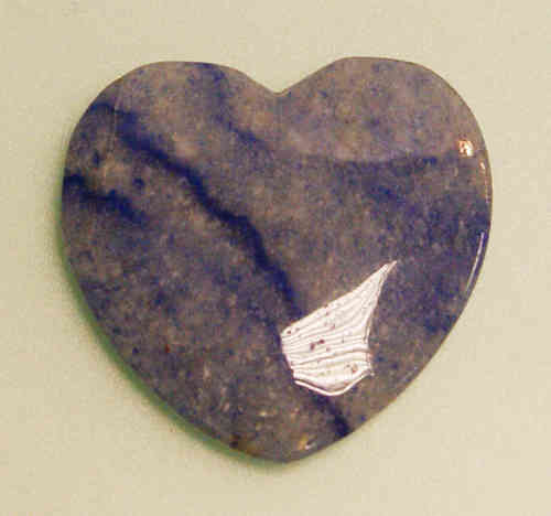 Blue Quartz crystal heart