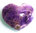 Amethyst crystal heart - amethyst puff heart, banded amethyst heart
