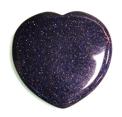 Starstone crystal heart - blue goldstone heart