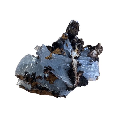 Blue Barite crystal, Baryte blue 06
