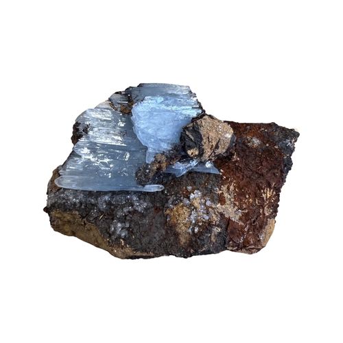 Blue Barite crystal, Baryte blue 11