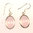 Rose quartz crystal faceted oval ear rings (J31)