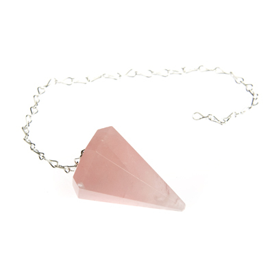 Rose quartz crystal pendulum