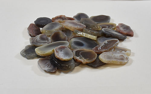 Agate - grey banded agate slices